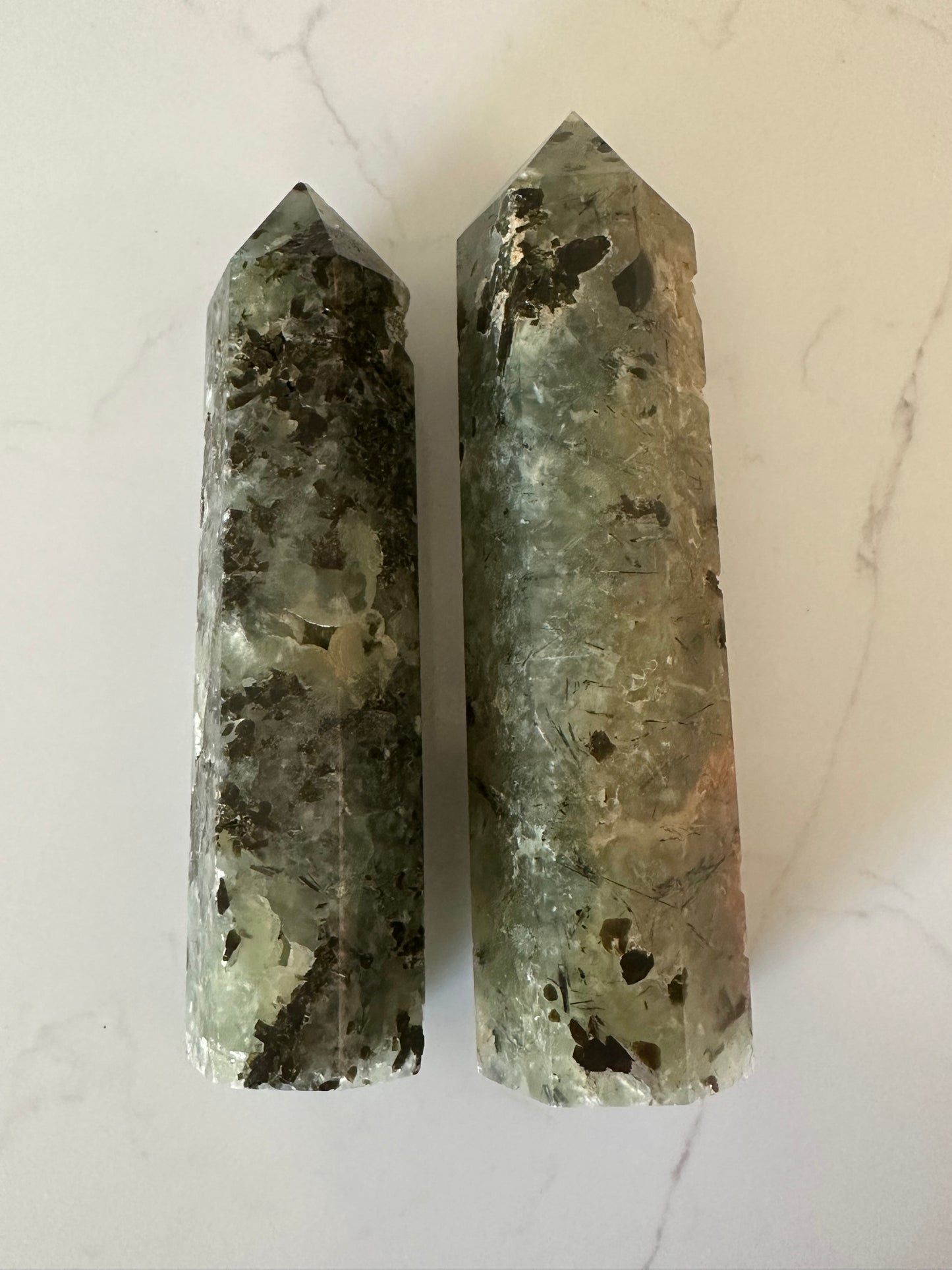 Large Prehnite Tower