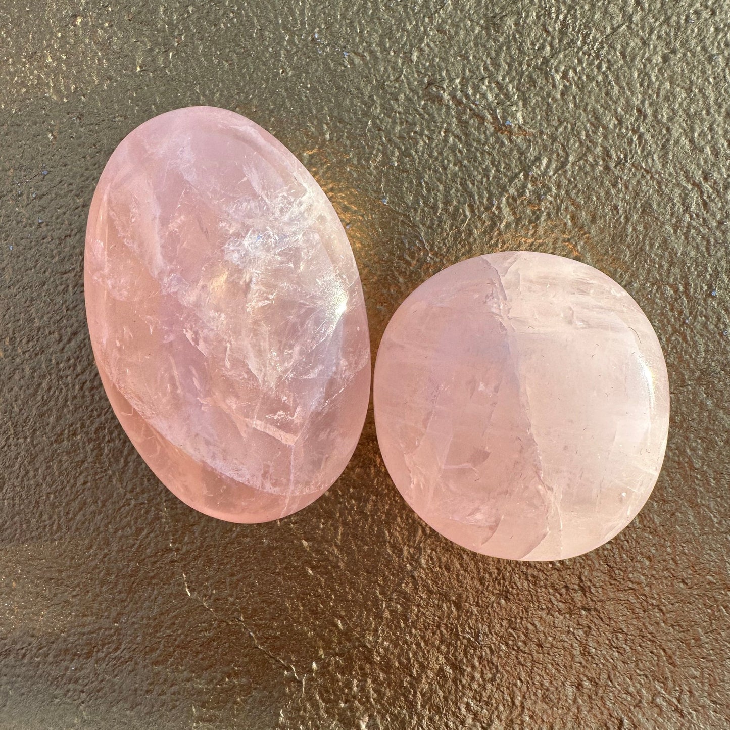 Starry Rose Quartz Palm Stones