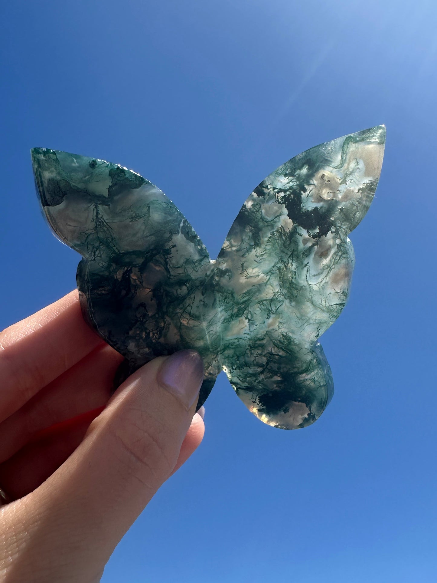 Moss Agate Butterfly