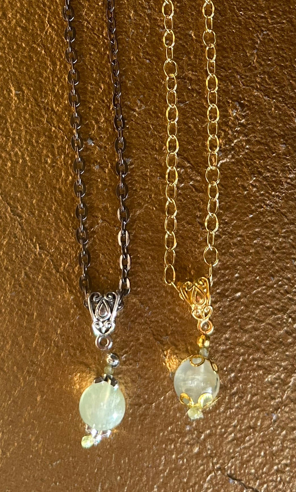 Prehnite Pool of Light Necklace