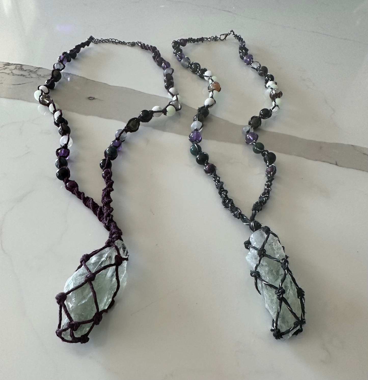 Green Amethyst Hemp Necklace