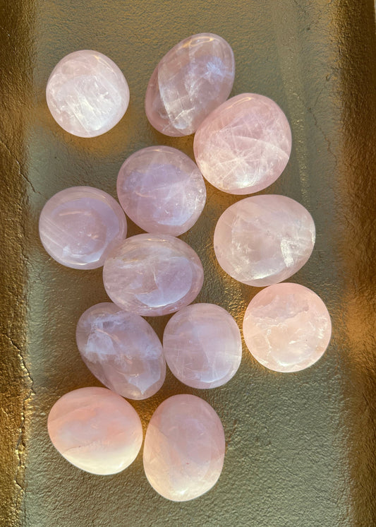 Starry Rose Quartz Palm Stones