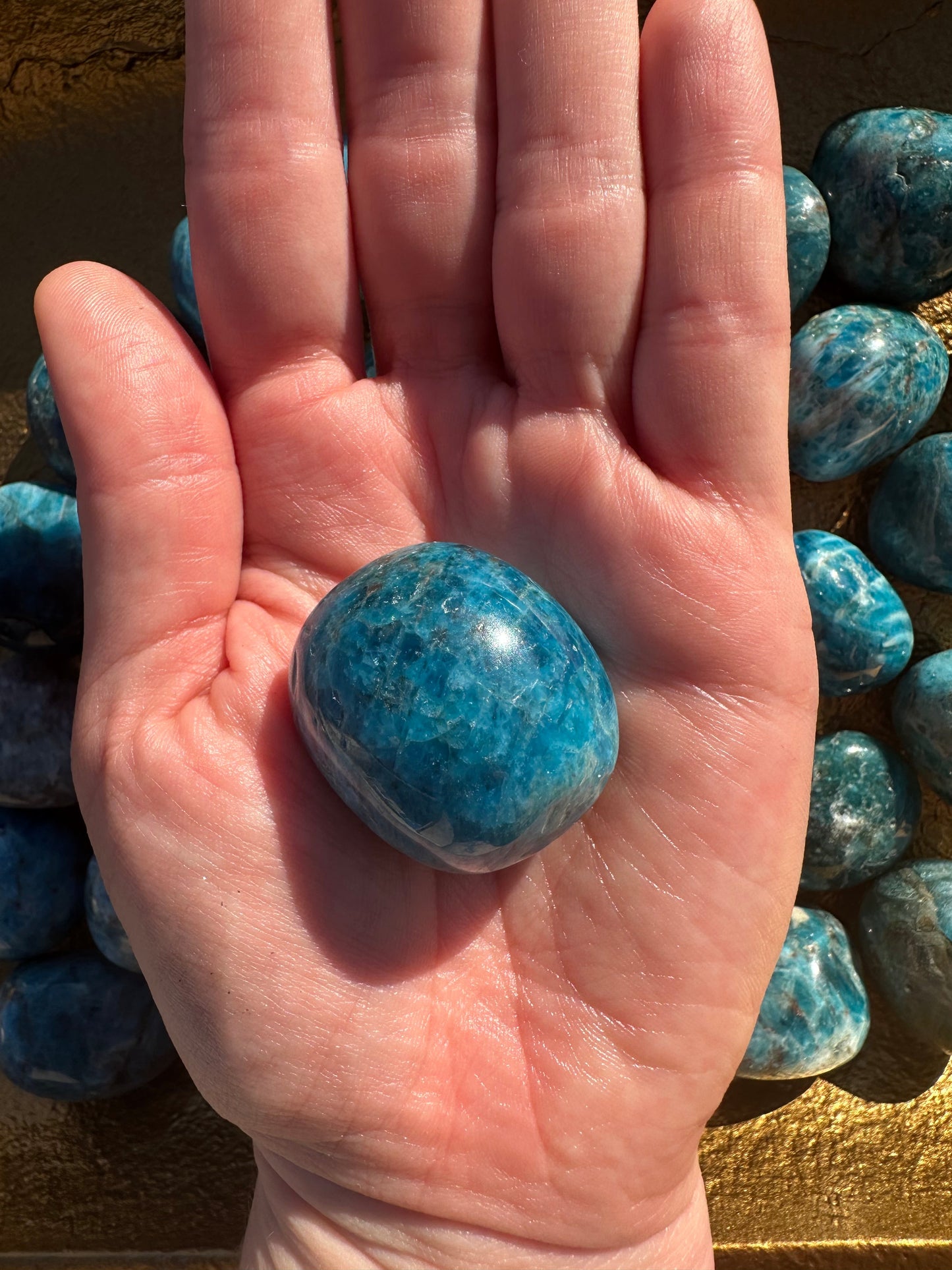 Blue Apatite Tumbles