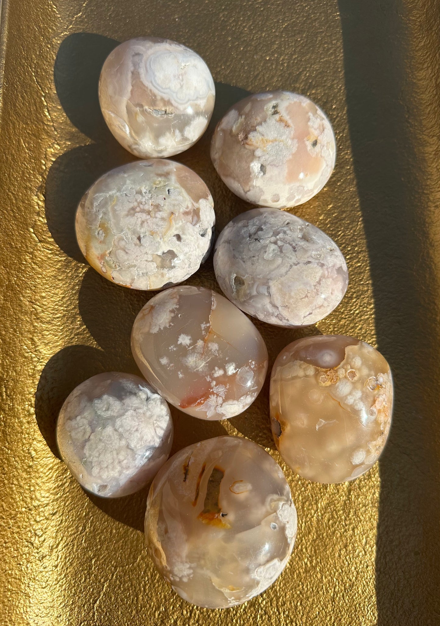 Cherry Blossom Agate Palm Stone
