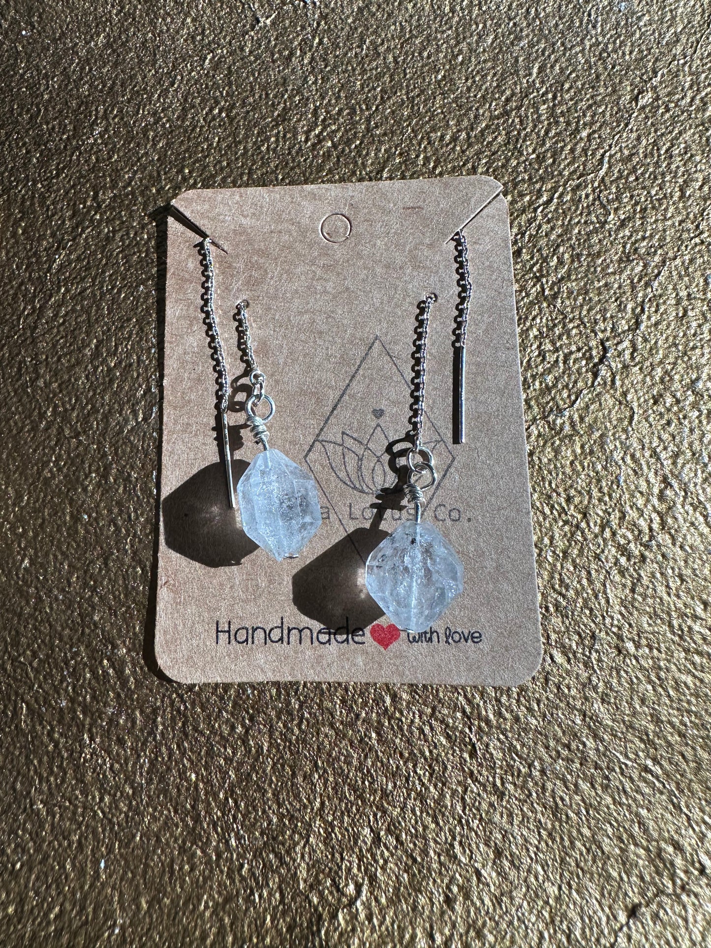 Herkimer Diamond Threader Earrings