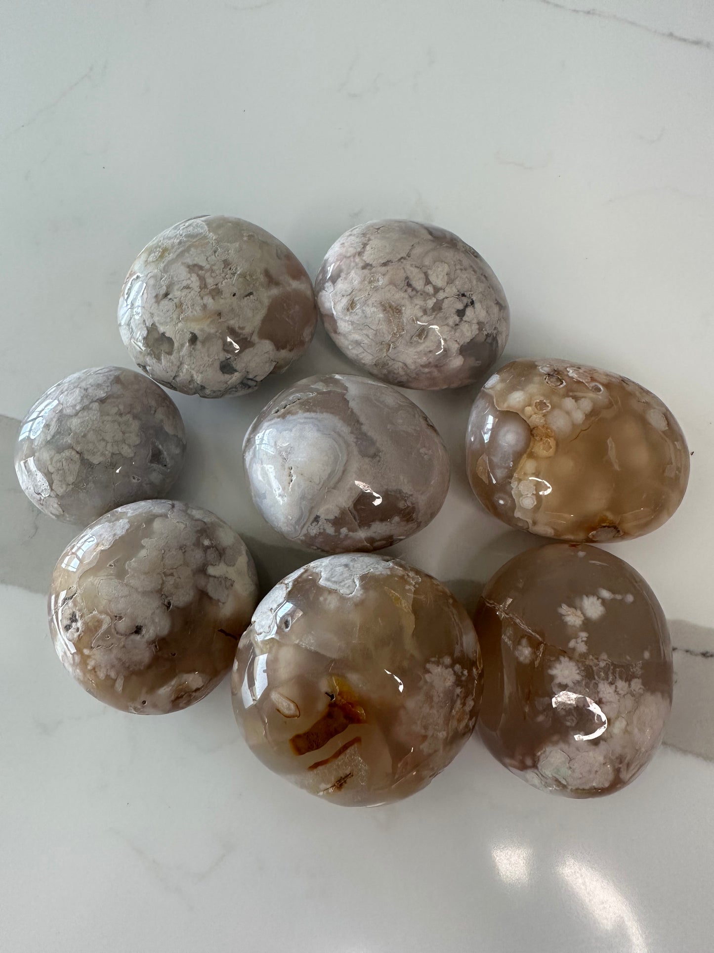 Cherry Blossom Agate Palm Stone