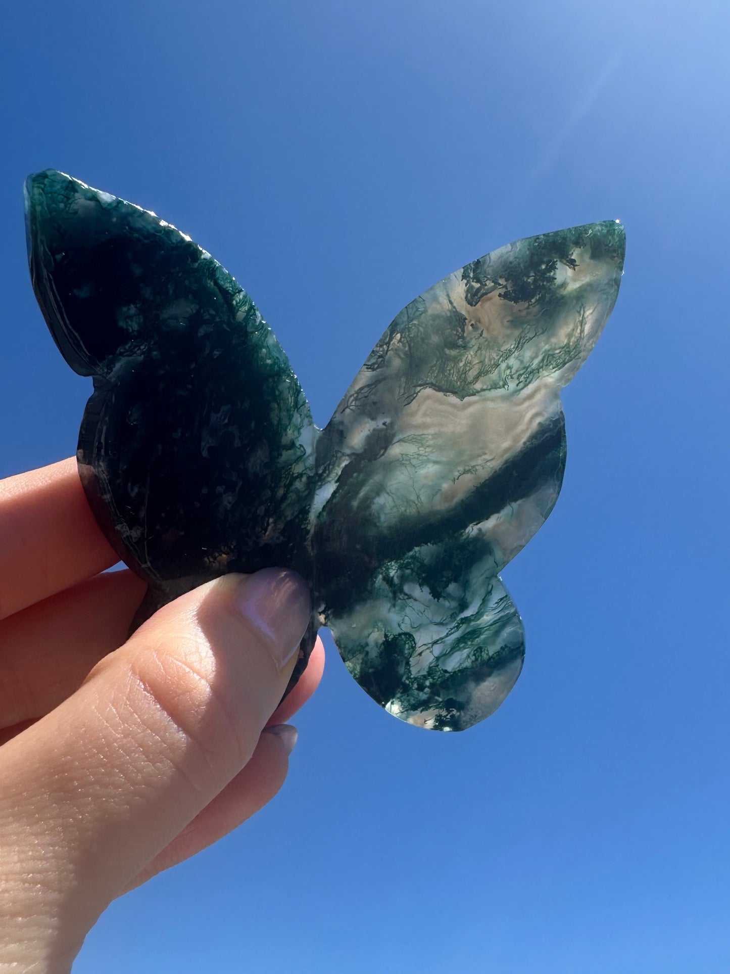 Moss Agate Butterfly