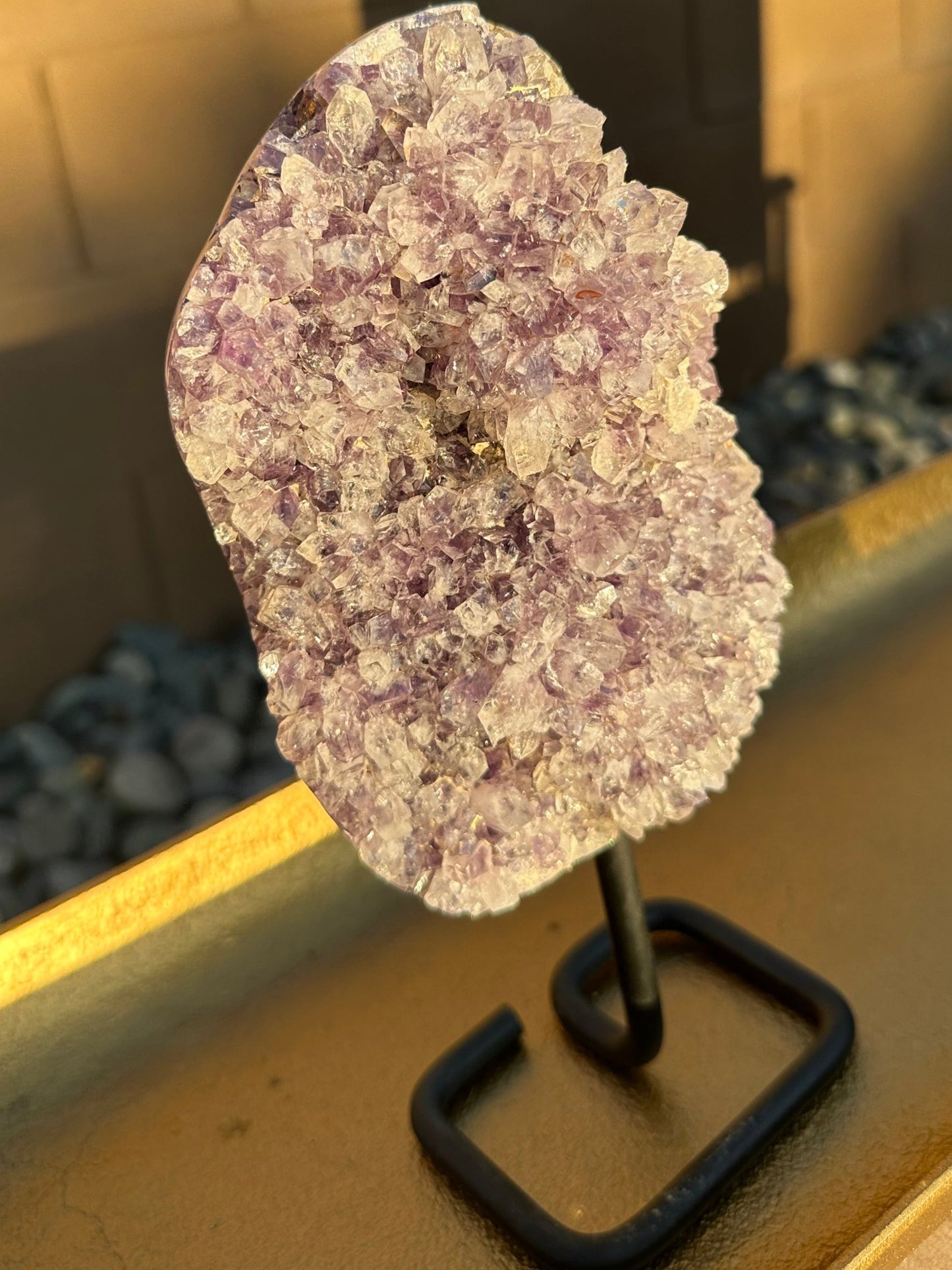 Mounted Amethyst W/ Herkimer Diamond Inclusions