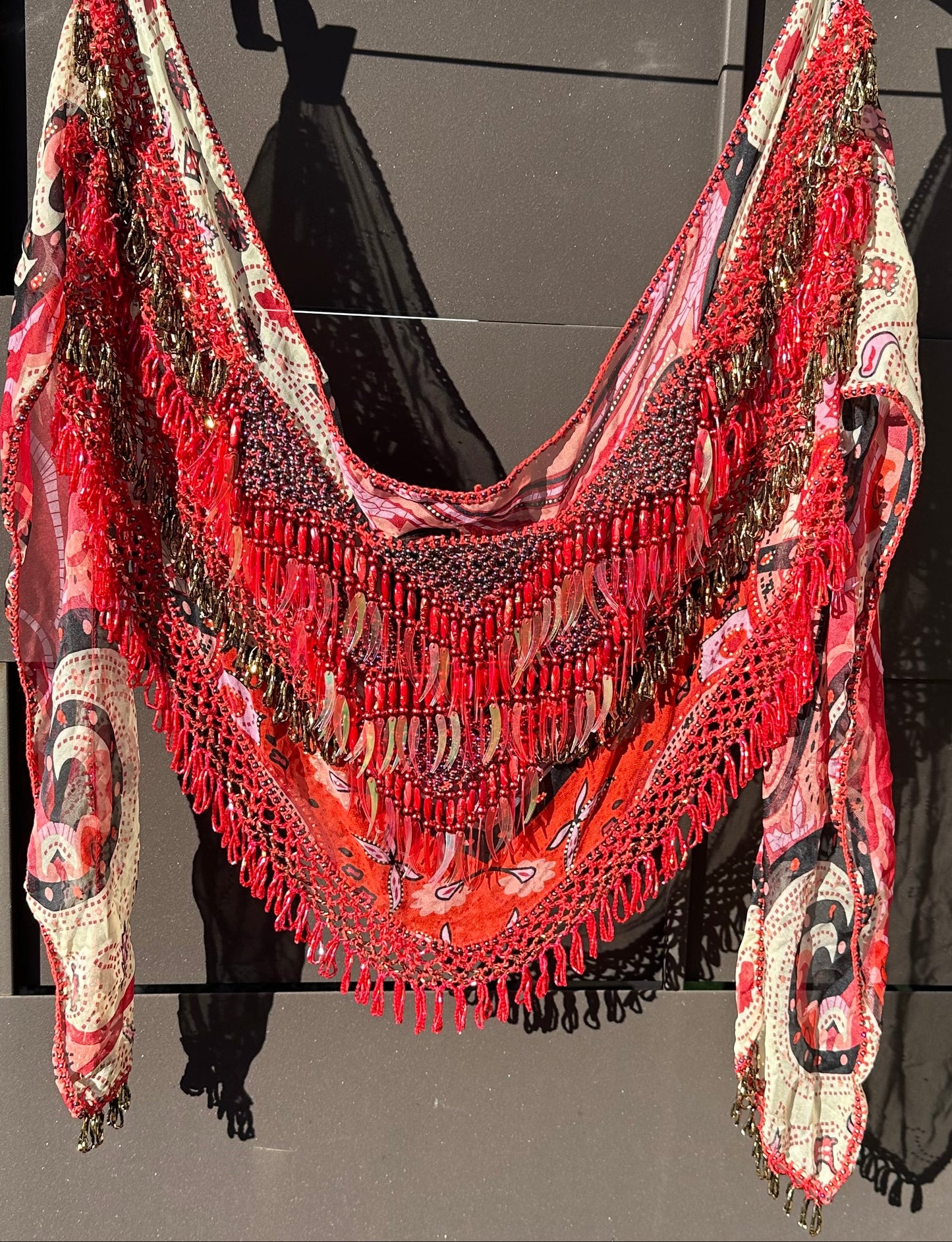 Red and Gold Hip scarf