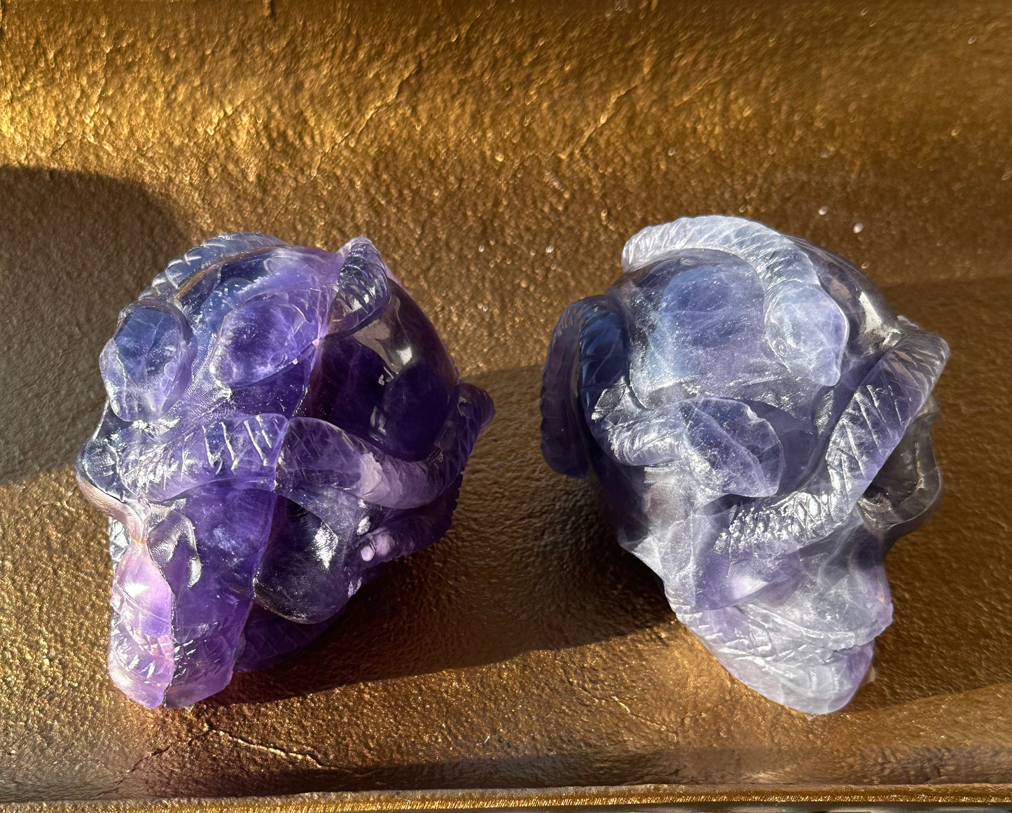 Rainbow Fluorite Snake Skull Carving