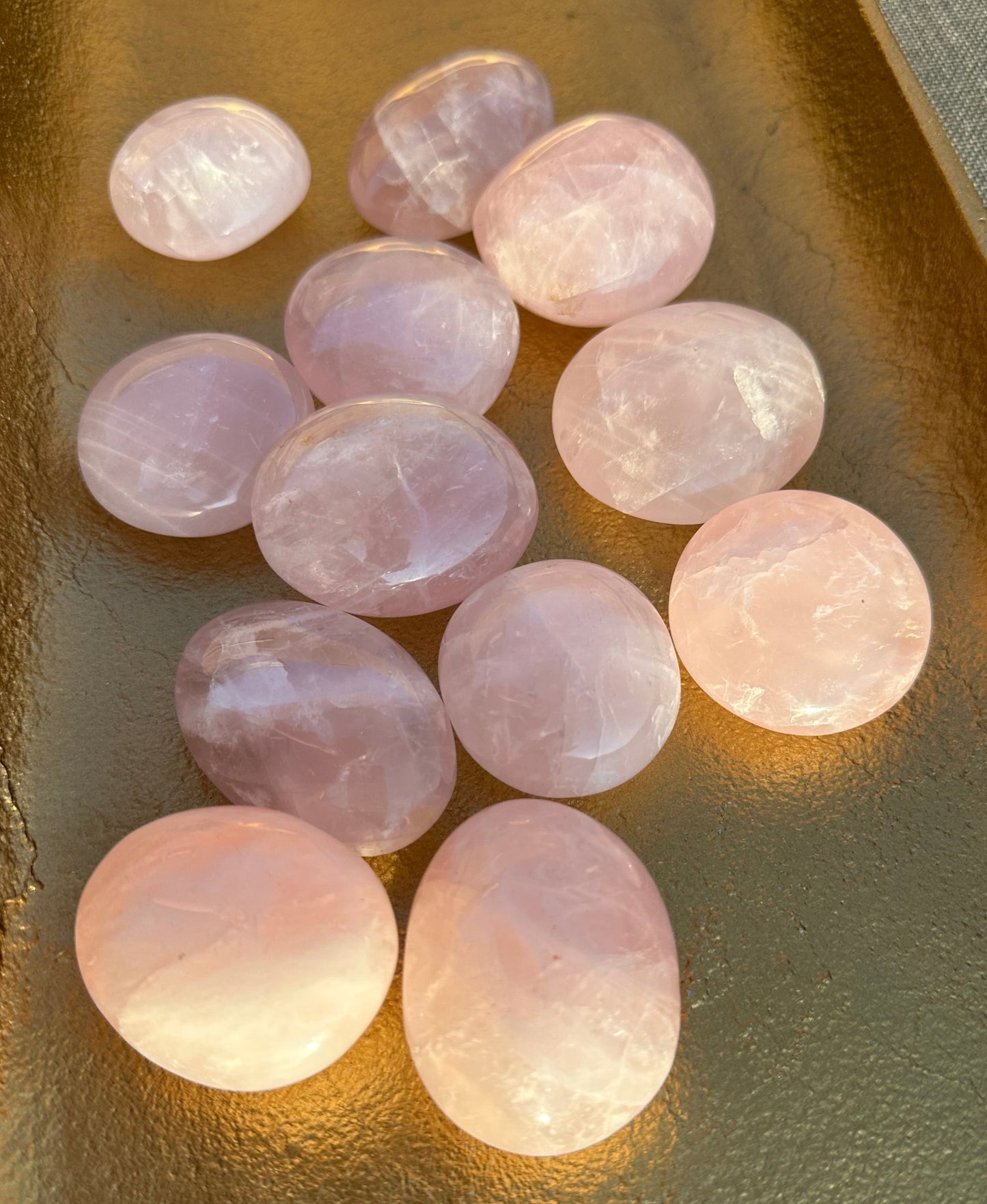 Starry Rose Quartz Palm Stones