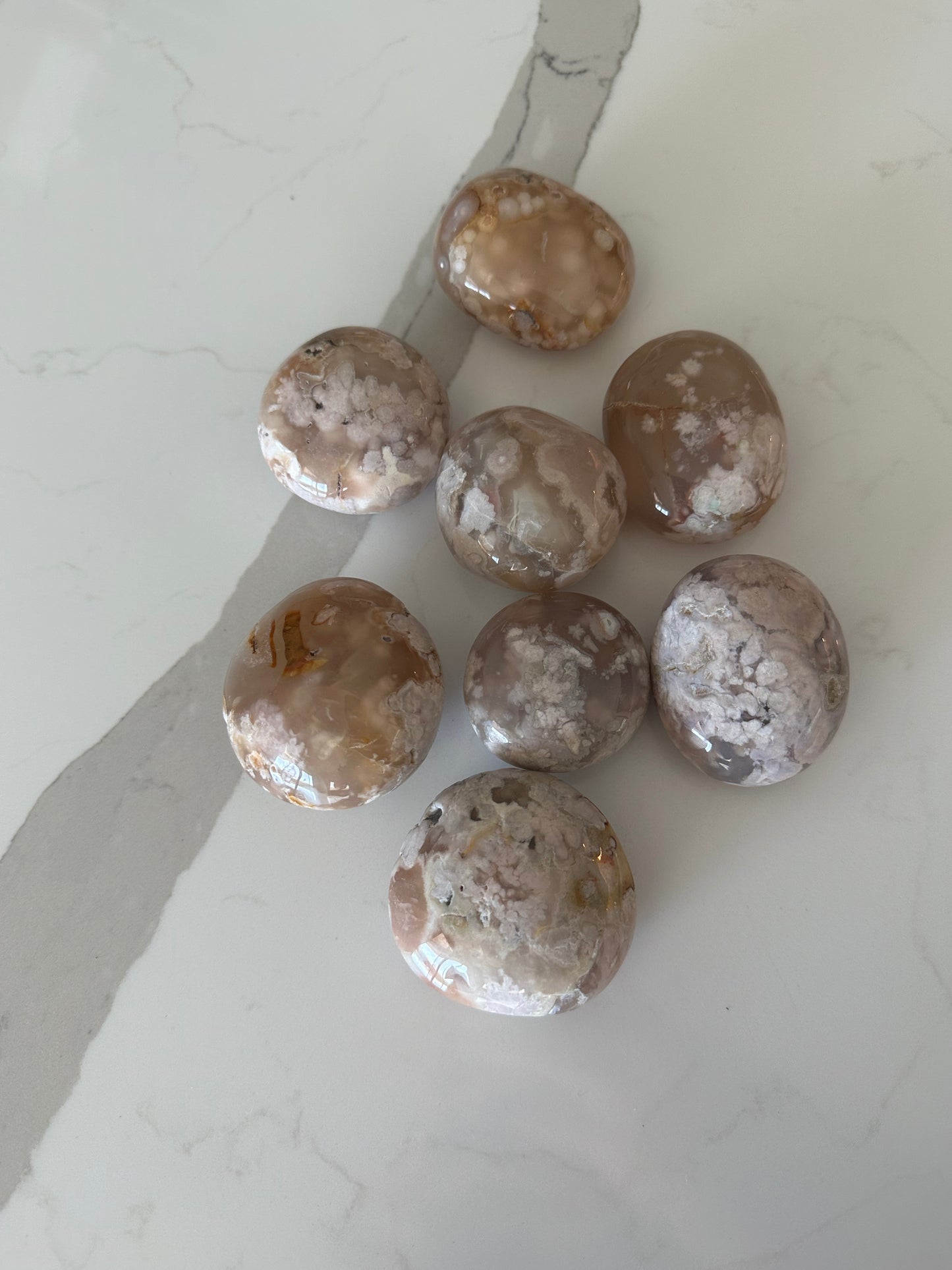 Cherry Blossom Agate Palm Stone