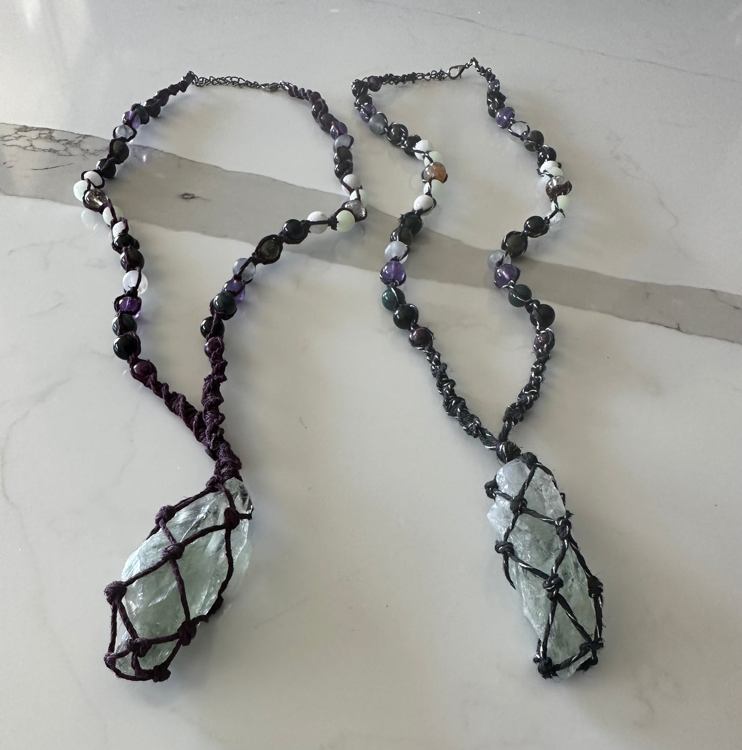 Green Amethyst Hemp Necklace