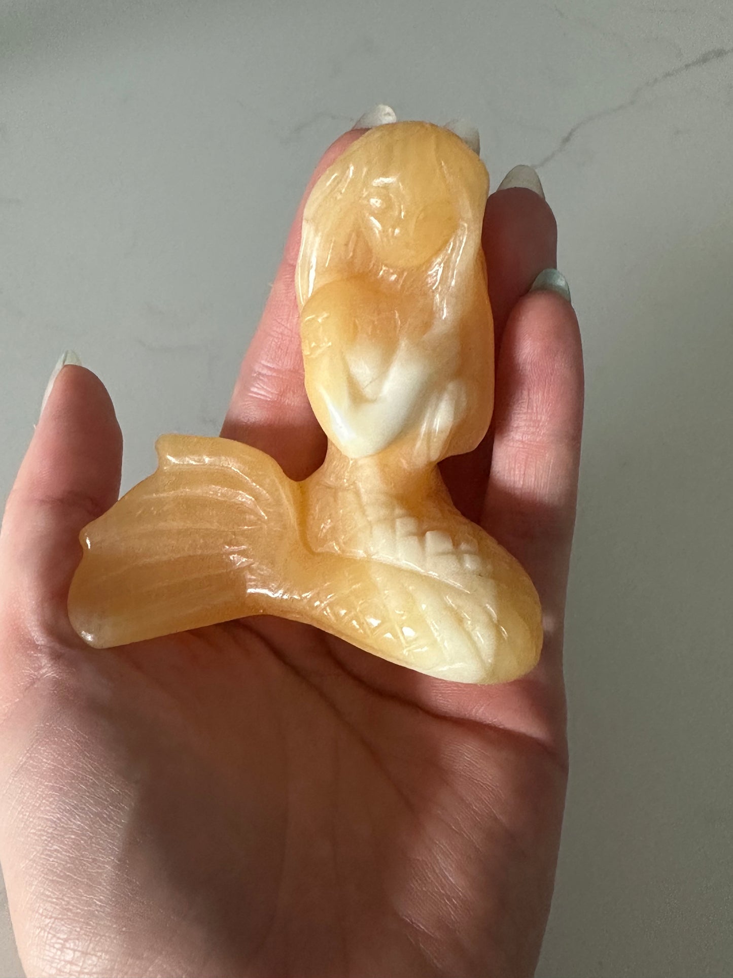 Orange Calcite Mermaid