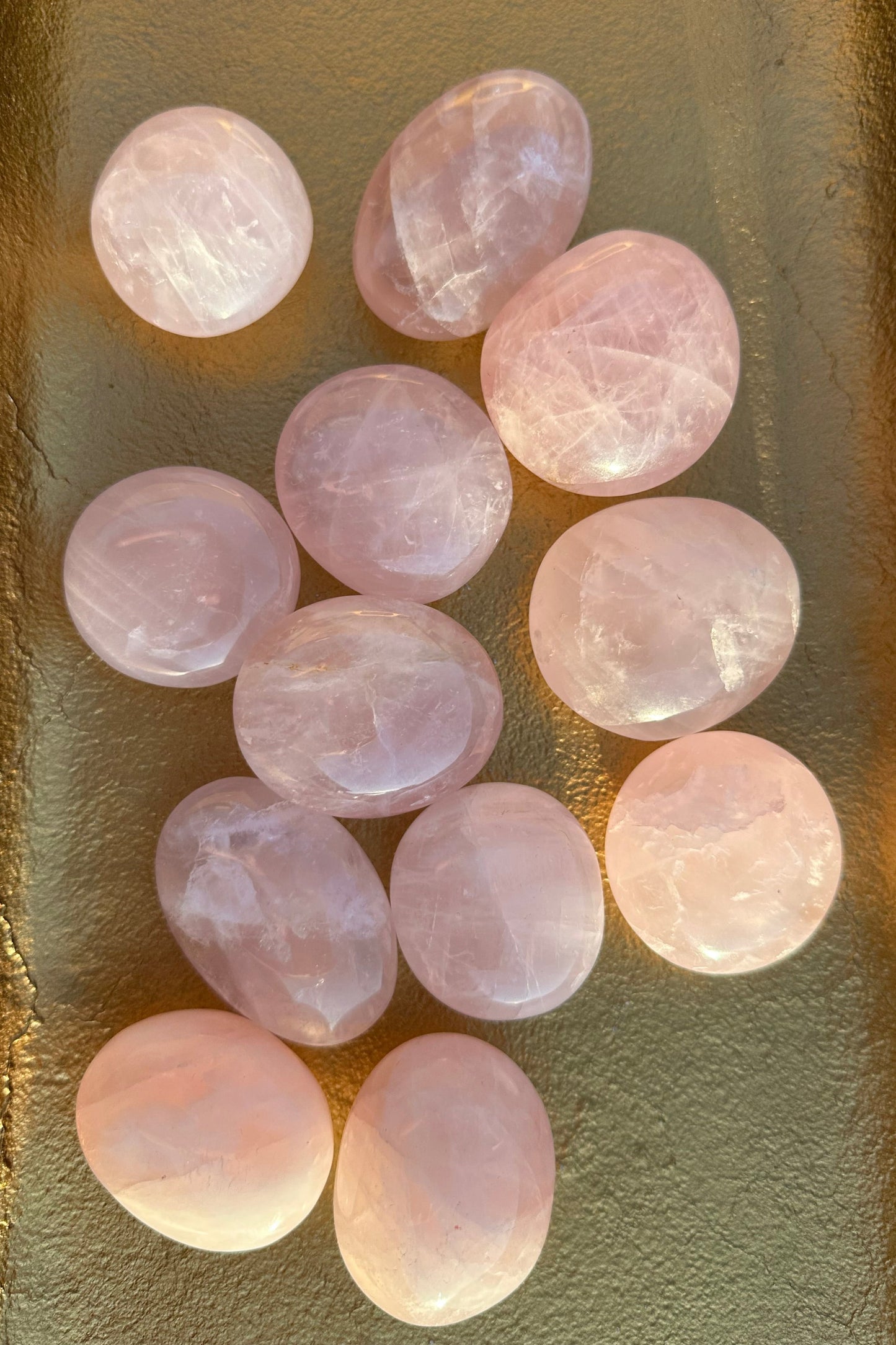 Starry Rose Quartz Palm Stones