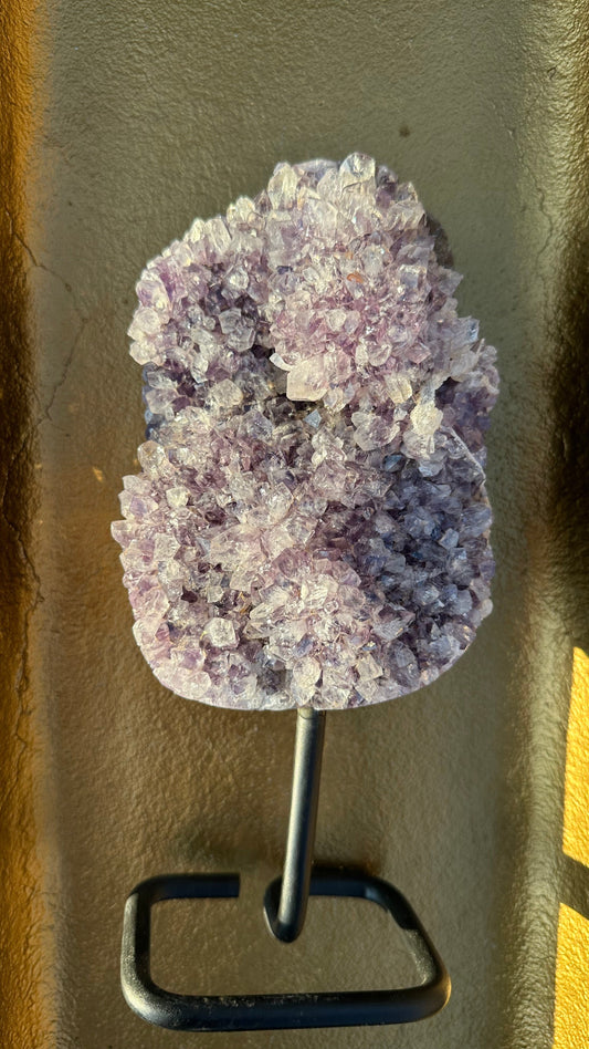 Mounted Amethyst W/ Herkimer Diamond Inclusions