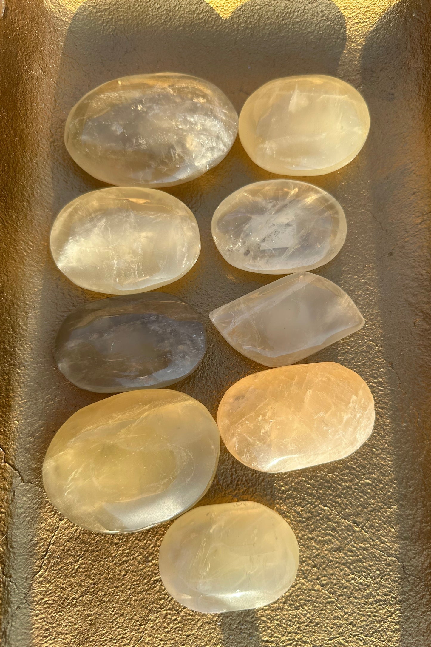 Starry Citrine Palm Stones