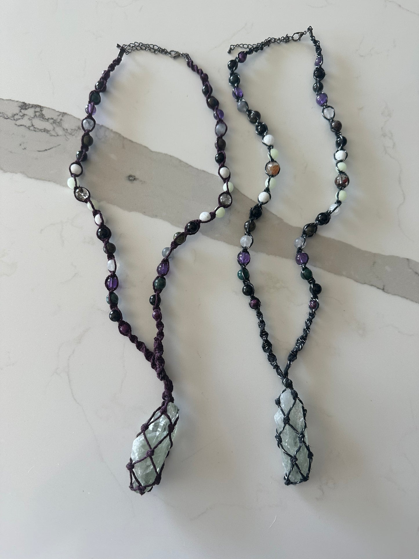 Green Amethyst Hemp Necklace