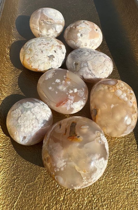 Cherry Blossom Agate Palm Stone