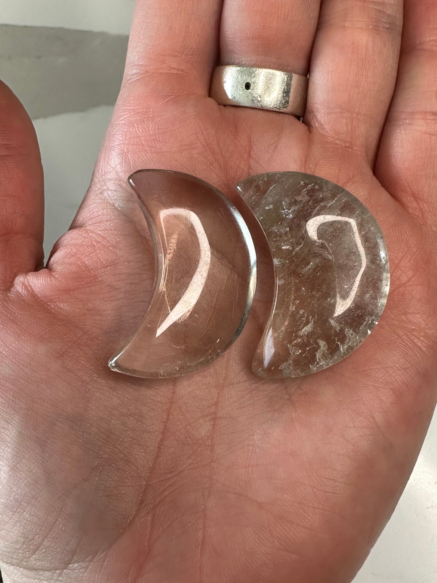 Smoky Quartz Half Moons