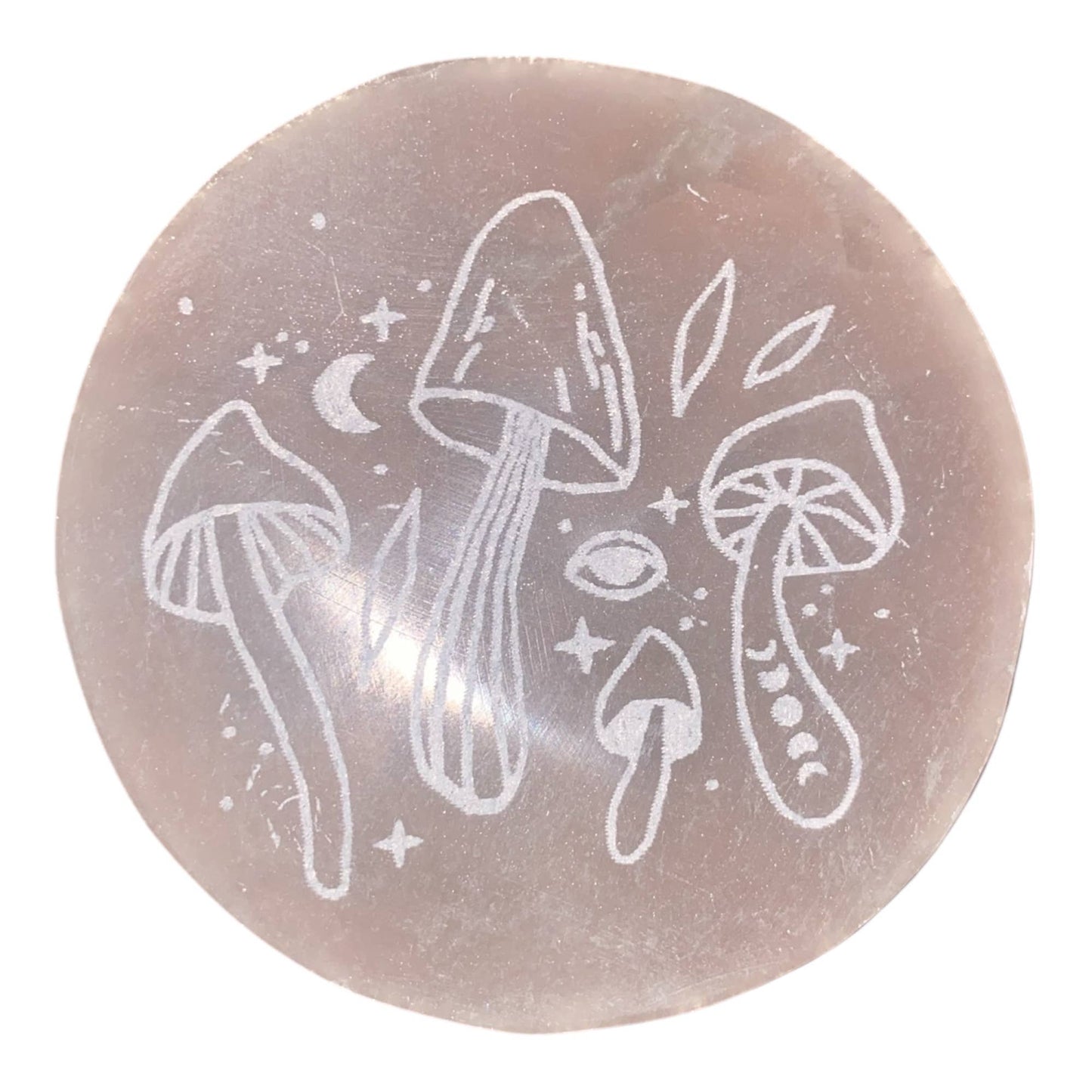 Selenite Mushroom Charging Plate