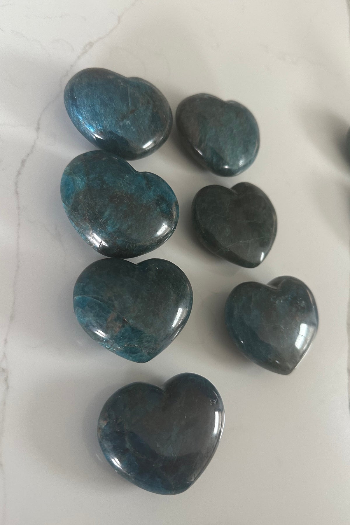 Blue Apatite Heart Palm Stone
