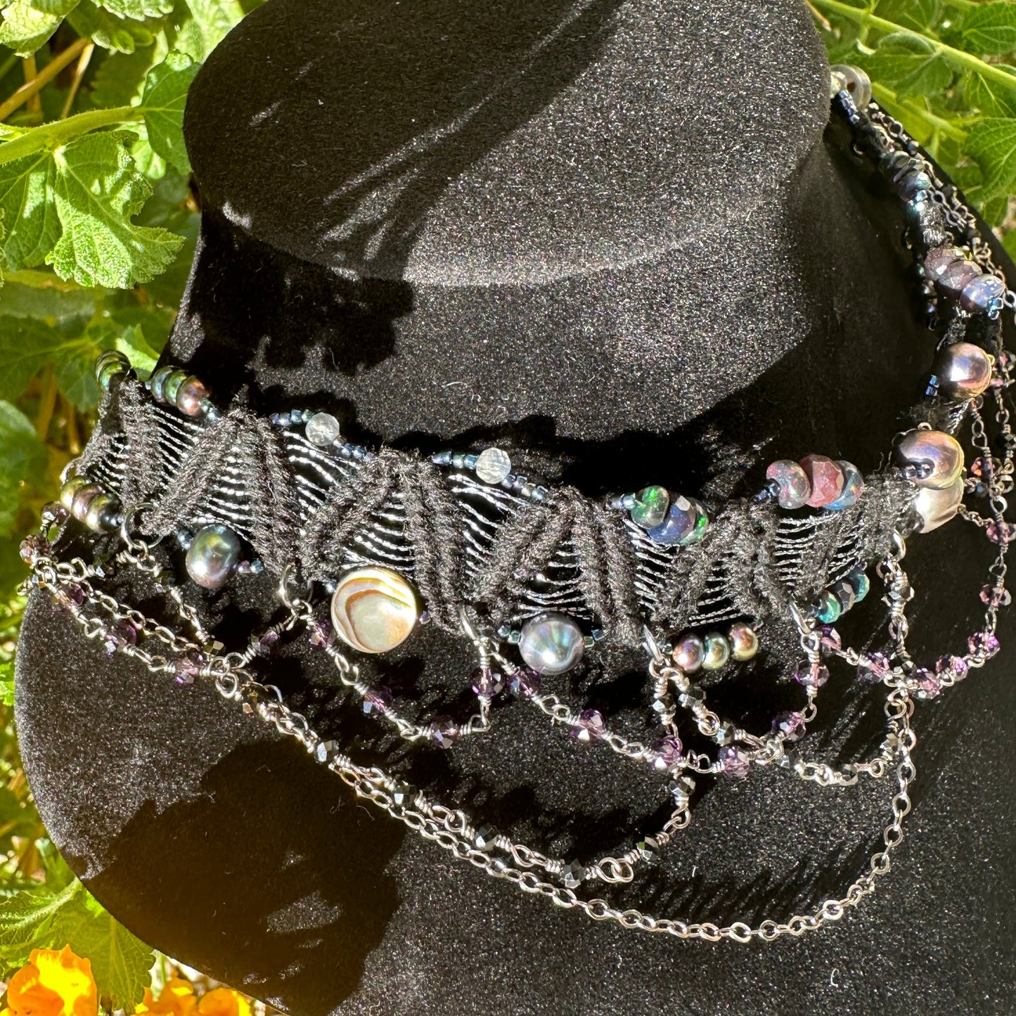 Black Pearl Skull Choker