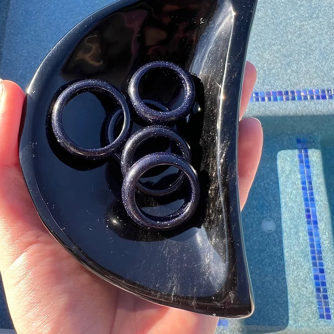 Blue Goldstone Rings