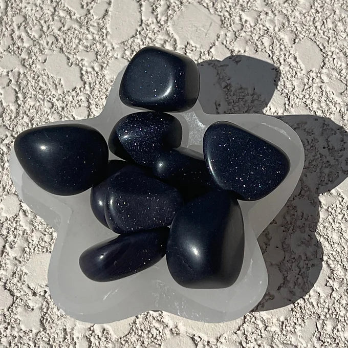 Blue Goldstone Tumbles