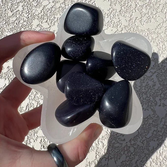 Blue Goldstone Tumbles