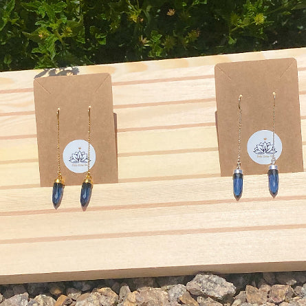 Blue Kyanite Threader Earrings