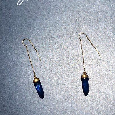 Blue Kyanite Threader Earrings