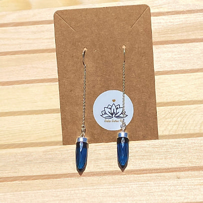 Blue Kyanite Threader Earrings