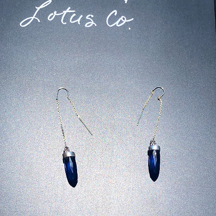 Blue Kyanite Threader Earrings