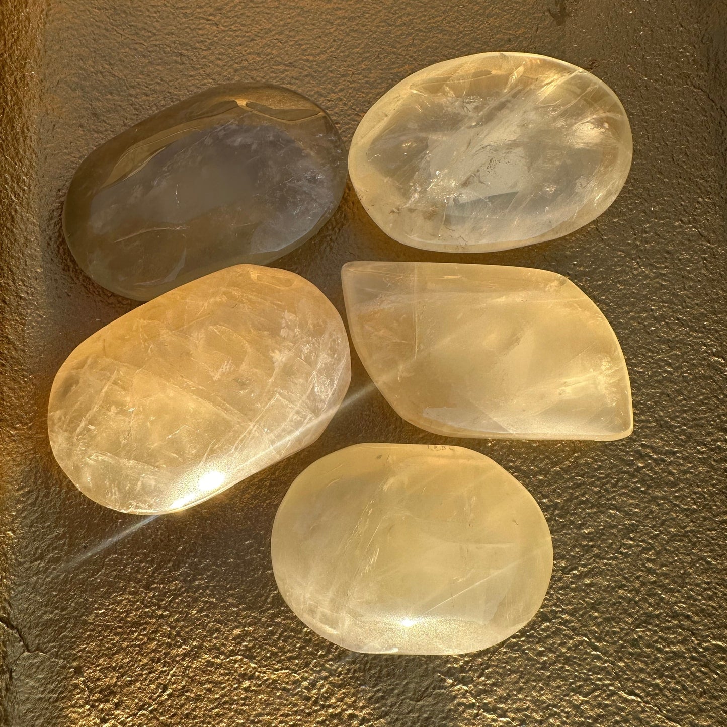 Starry Citrine Palm Stones