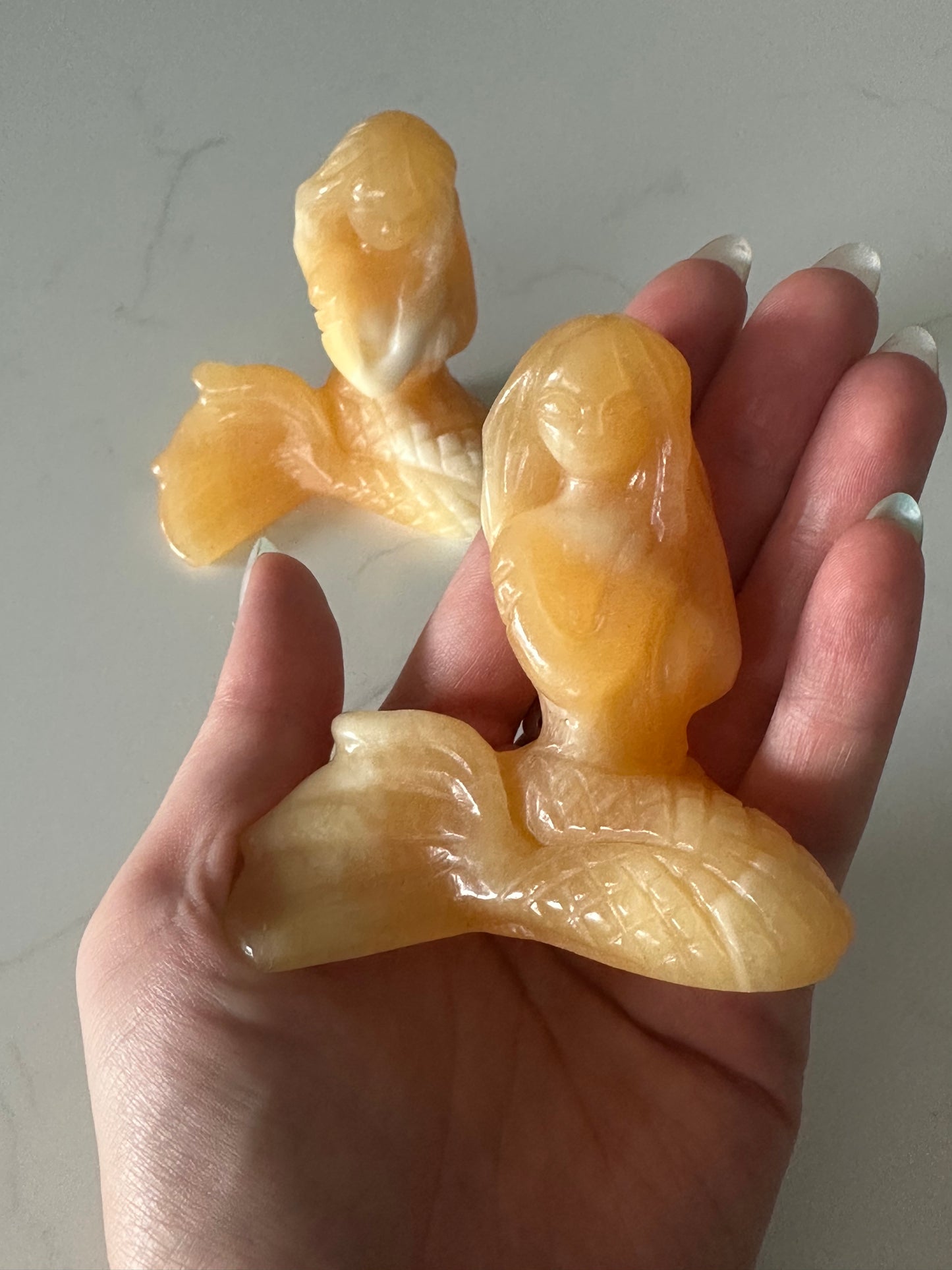 Orange Calcite Mermaid