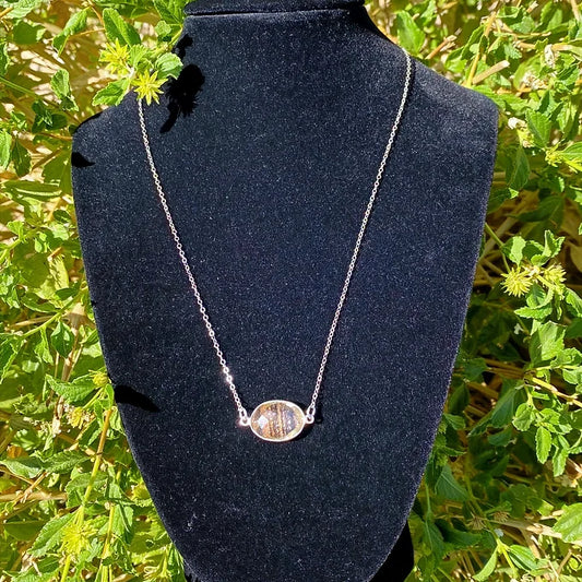 Copper Infused Bezel Sterling Silver necklace