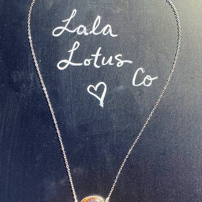 Copper Infused Bezel Sterling Silver necklace