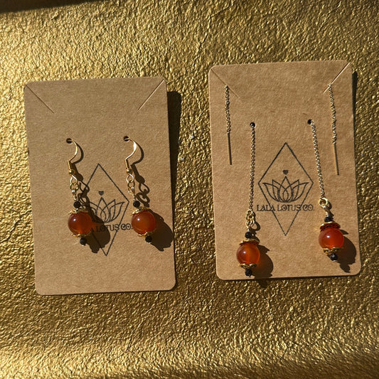 Carnelian Flame Twilight Lantern Earrings