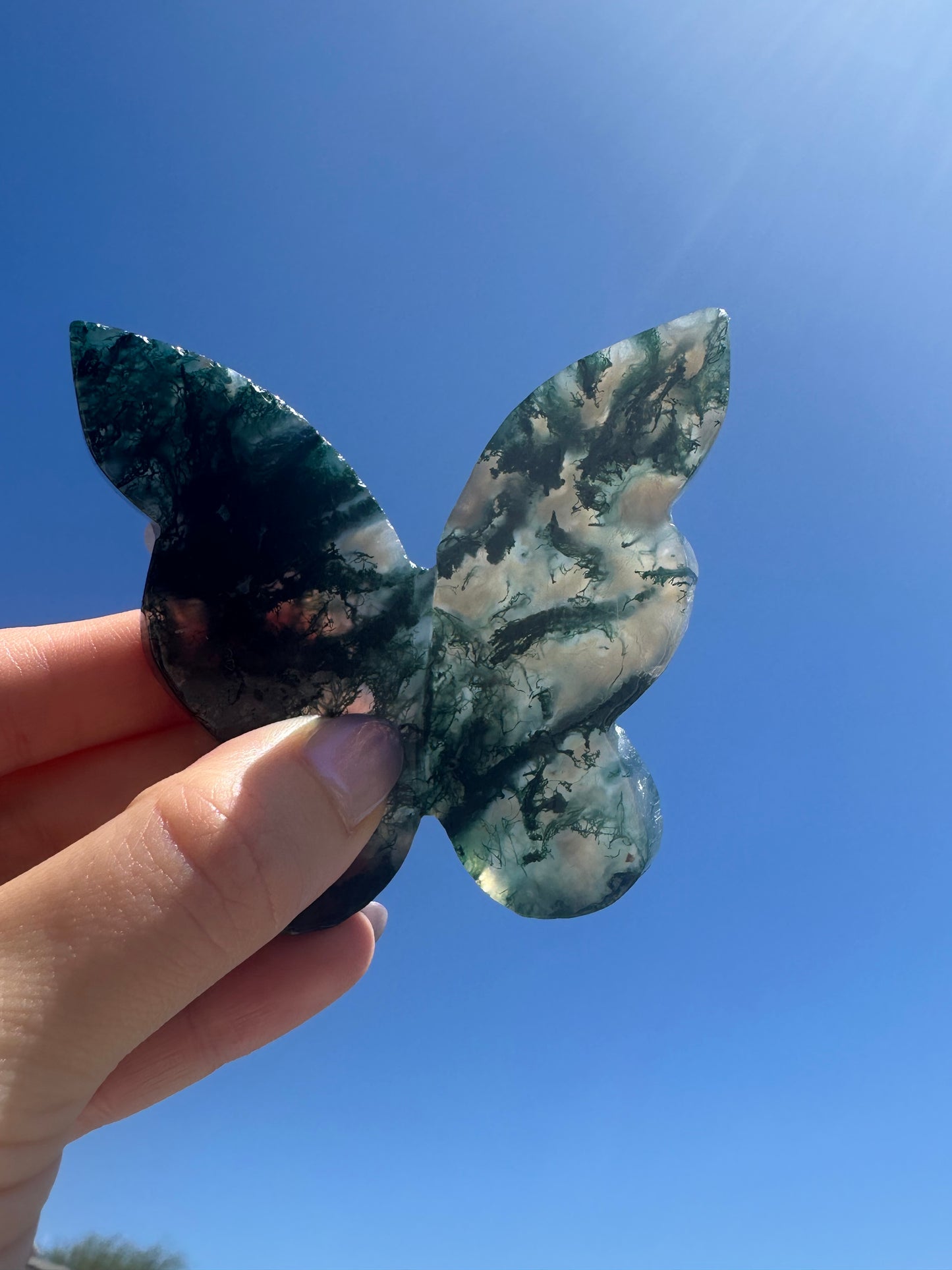 Moss Agate Butterfly