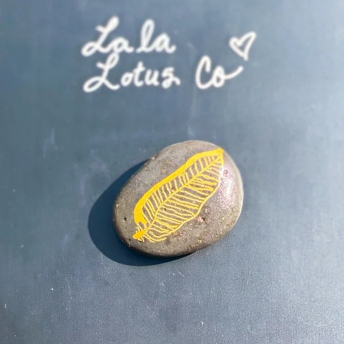 Gold Feather Garden Stone