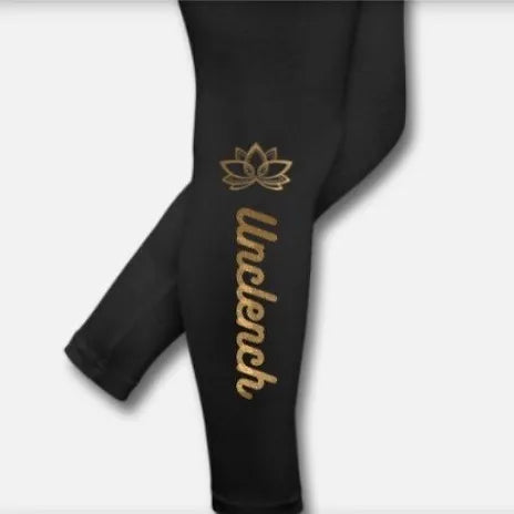Gold Unclench Leggings With Lotus