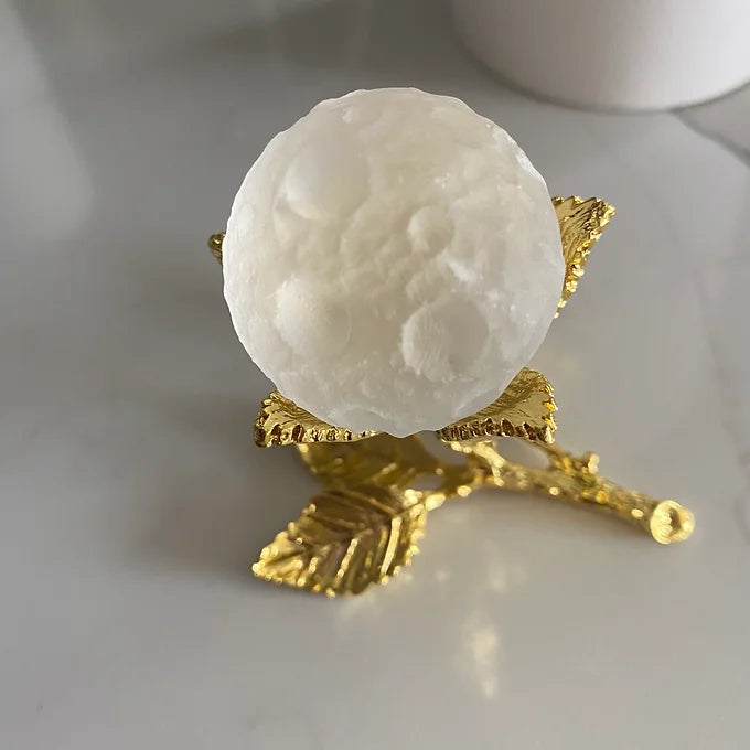Hand Carved Full Moon Clear Quartz