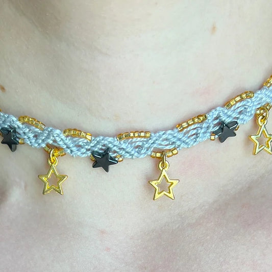 Hematite Star Choker