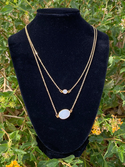 Double Geode Necklace