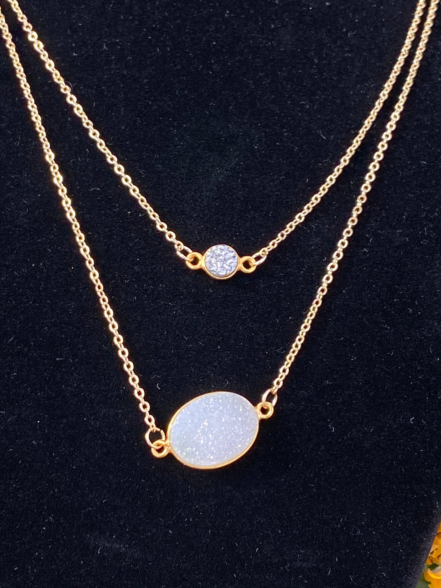 Double Geode Necklace