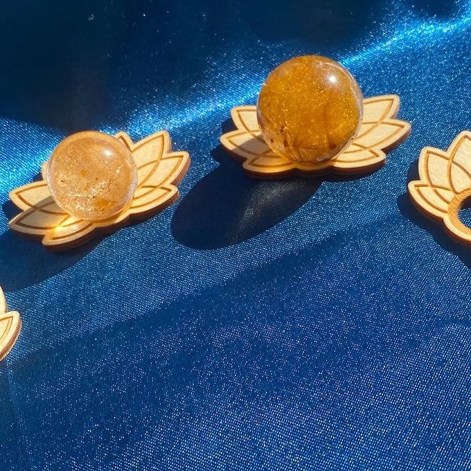 Mini Gold Rutile Quartz Spheres