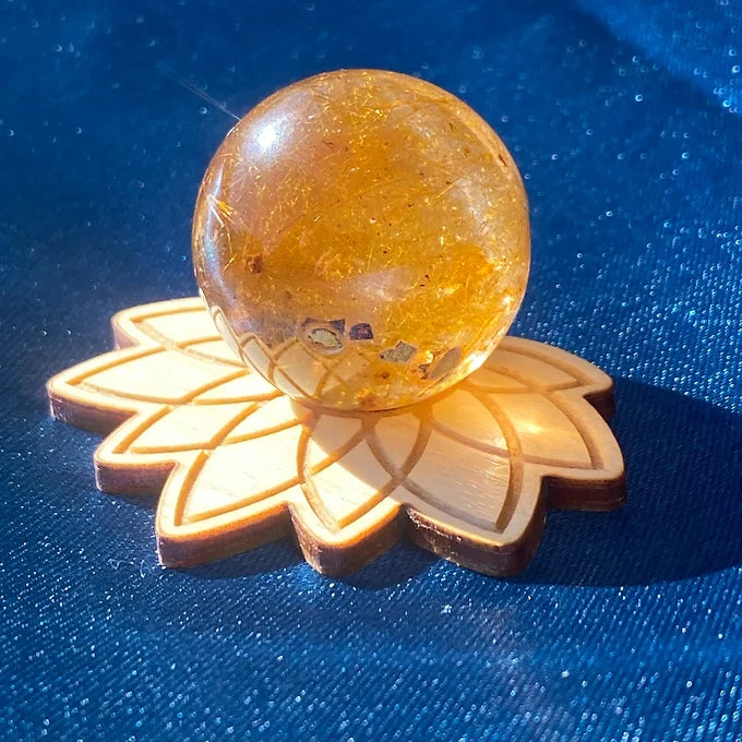 Mini Gold Rutile Quartz Spheres
