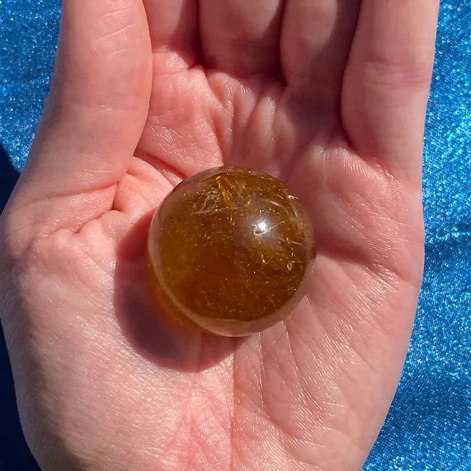 Mini Gold Rutile Quartz Spheres