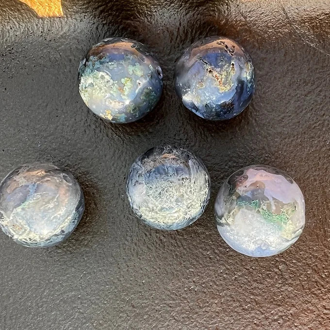 Mini Moss Agate Spheres